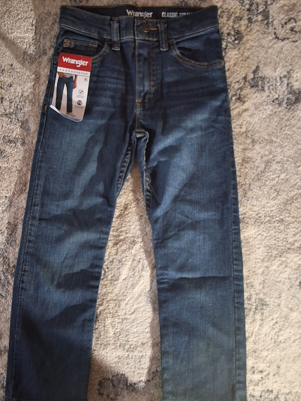 YWrangler Boys Slim Straight Dark Blue Jeans